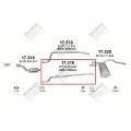 Kipufogócső, közép, Opel Vivaro, Nissan Primastar, Renault Trafic II, 1.9-2.0, 2001-2006.07