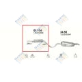 Kipufogódob, közép, Audi A3, Seat Leon, Skoda Octavia, VW Golf IV, Bora, 1.6-2.0, 1996-2003.06