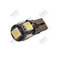 Izzó, T10 helyzetjelző, 12V, 5W, 5 SMD, fehér, Canbus